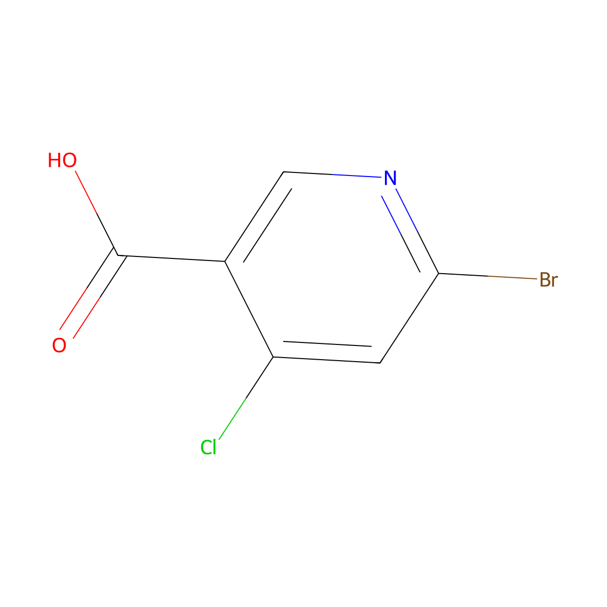 6-Bromo-4-chloropyridine-3-carboxylic acid molecular structure, CAS 1060808-92-5