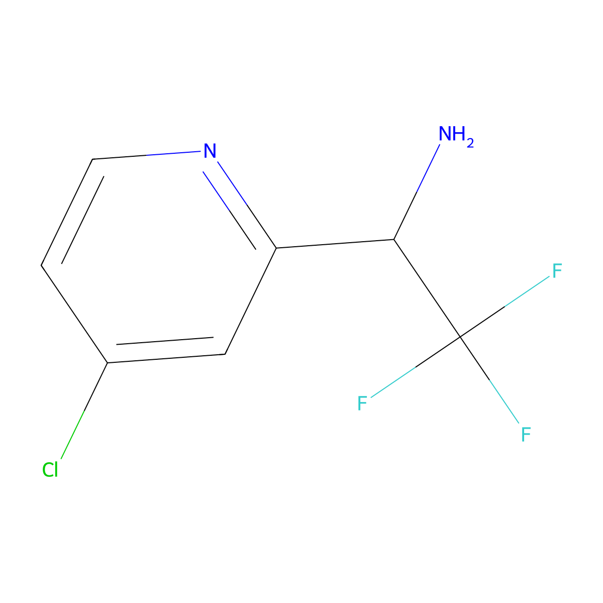 1-(4-Chloropyridin-2-YL)-2,2,2-trifluoroethanamine molecular structure, CAS 1060809-07-5