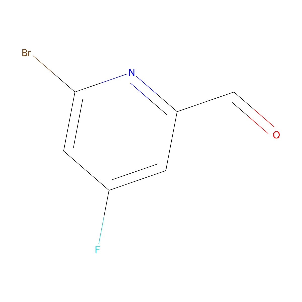 6-Bromo-4-fluoropicolinaldehyde molecular structure, CAS 1060809-22-4