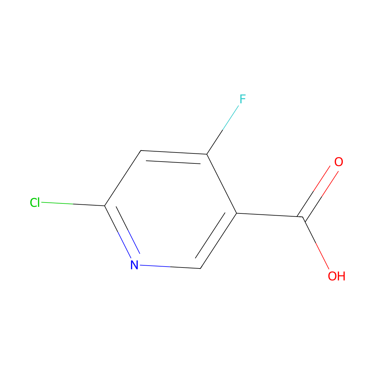 6-Chloro-4-fluoronicotinic acid molecular structure, CAS 1060809-30-4