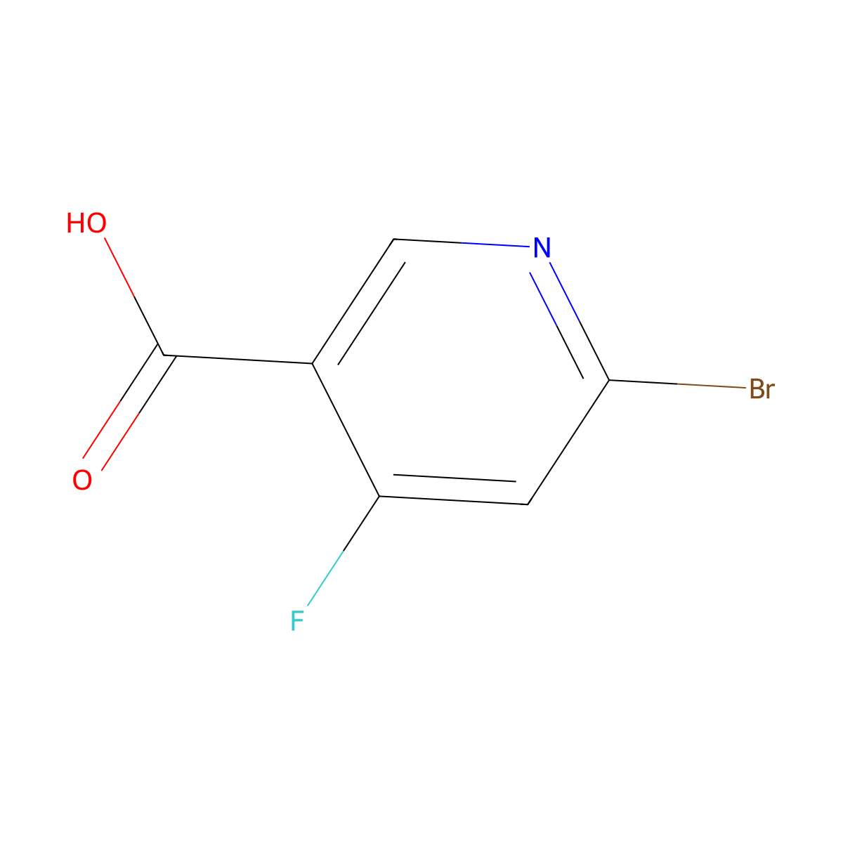 6-Bromo-4-fluoropyridine-3-carboxylic acid molecular structure, CAS 1060809-33-7