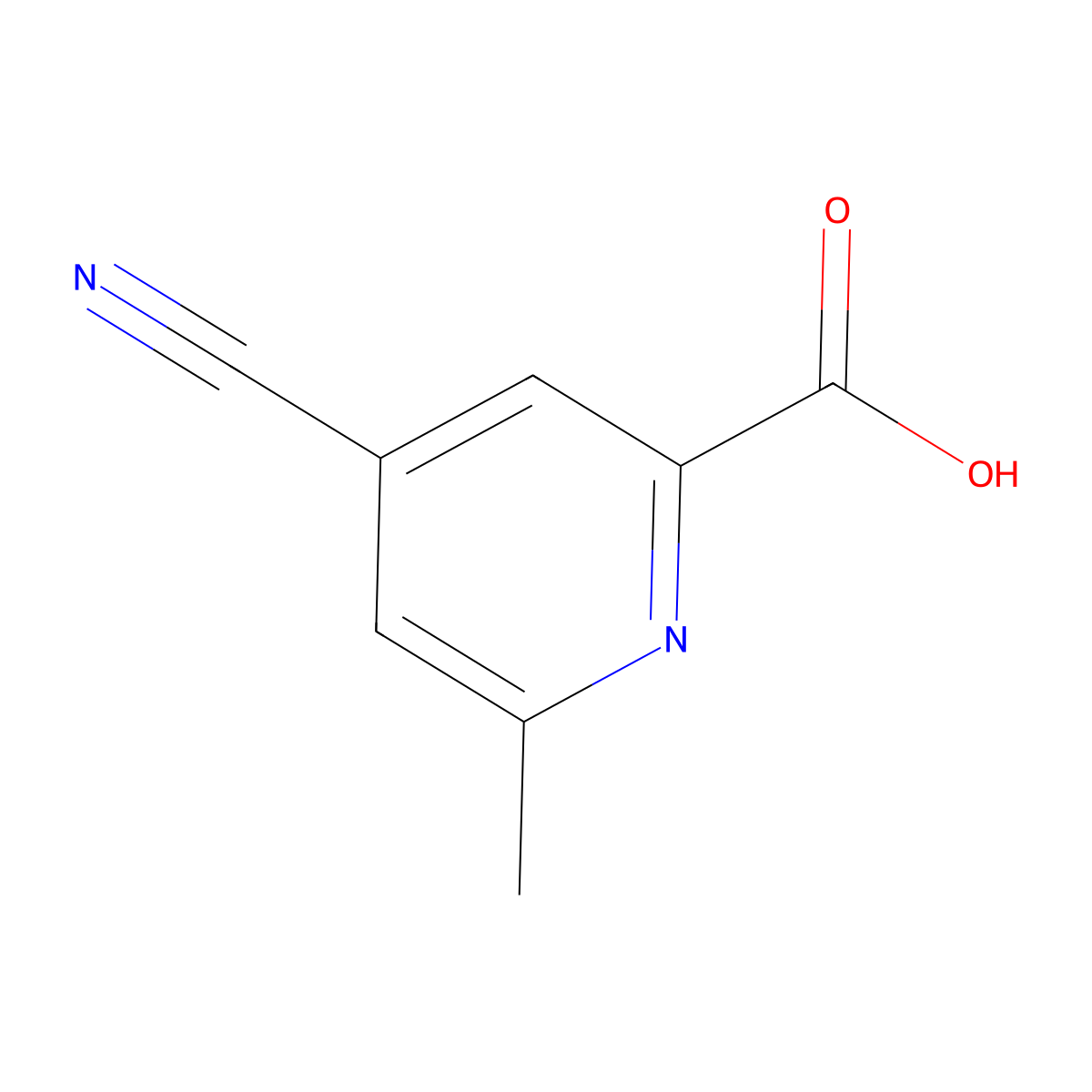 4-Cyano-6-methyl-2-pyridinecarboxylic acid molecular structure, CAS 1060809-93-9