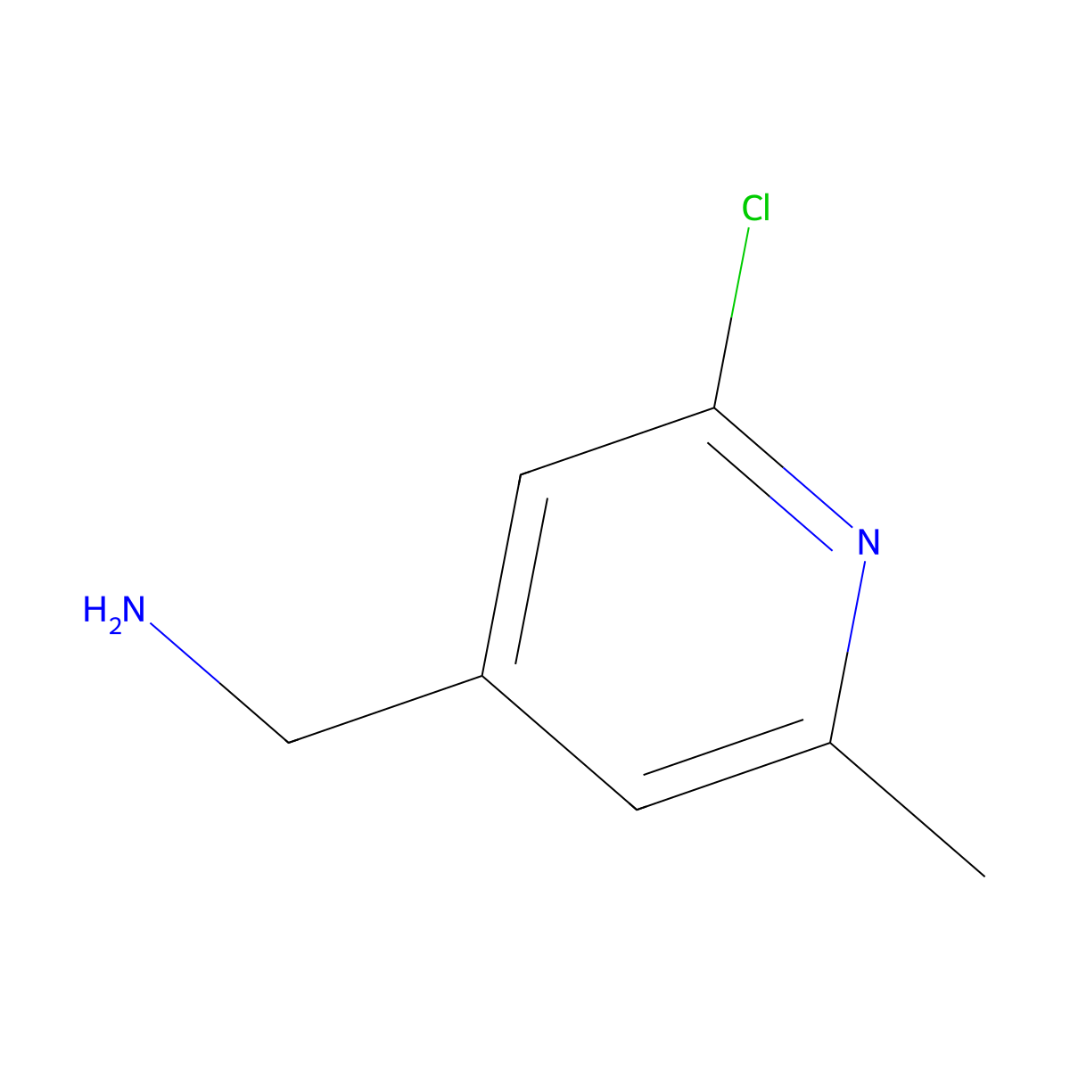 (2-Chloro-6-methylpyridin-4-YL)methanamine molecular structure, CAS 1060810-00-5