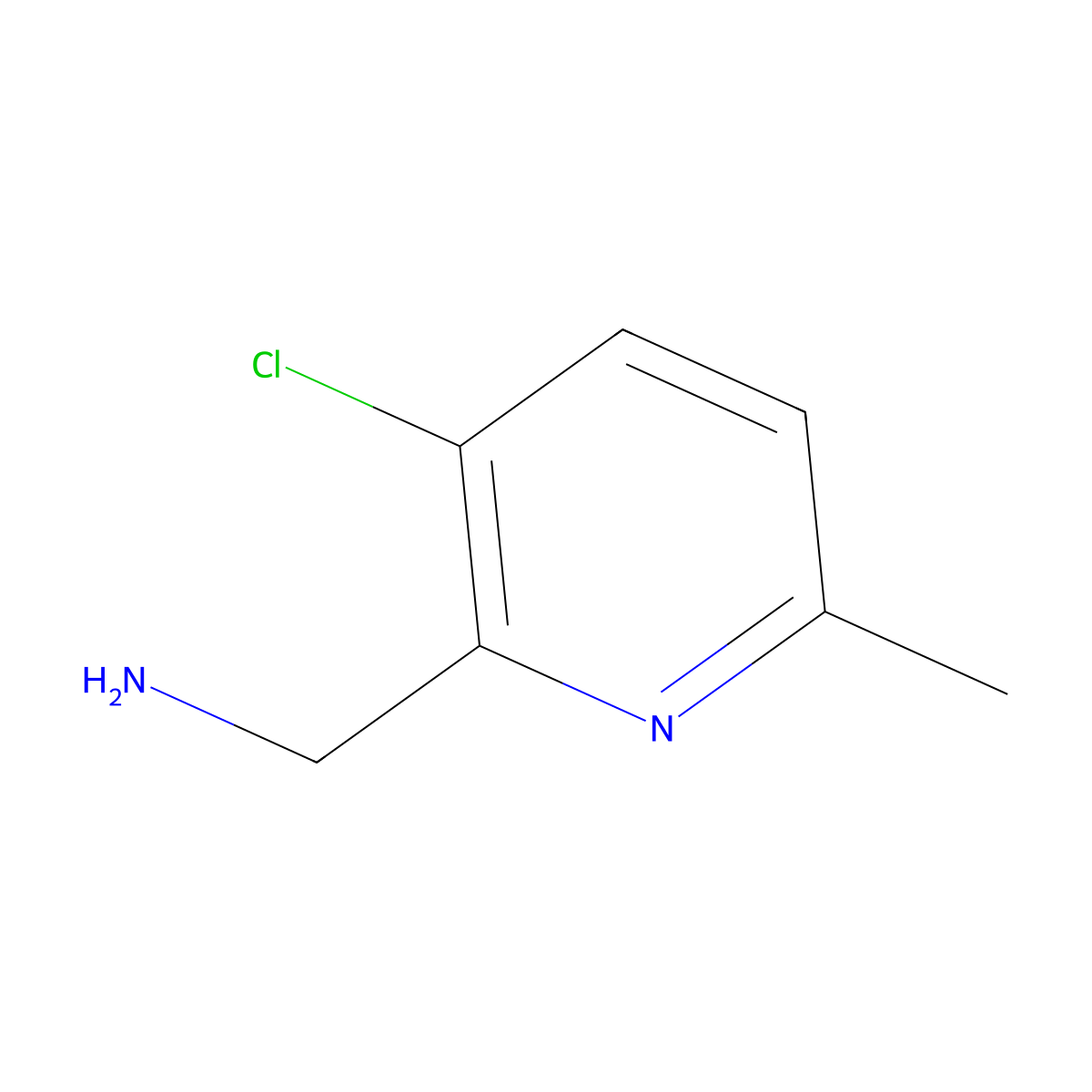 (3-Chloro-6-methylpyridin-2-YL)methanamine molecular structure, CAS 1060810-05-0