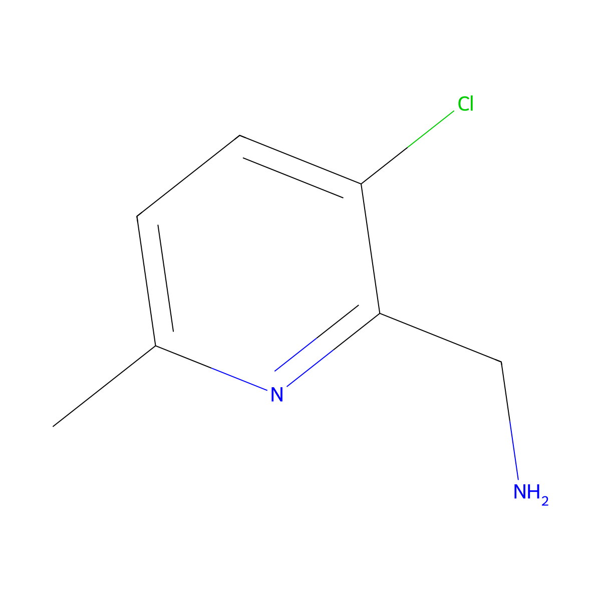 (3-Chloro-6-methylpyridin-2-YL)methanamine molecular structure, CAS 1060810-05-0