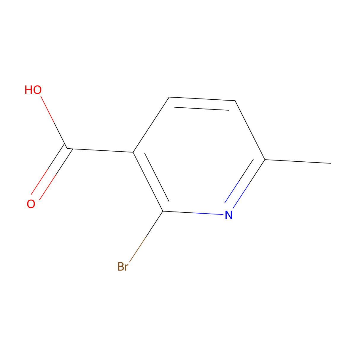 2-Bromo-6-methylpyridine-3-carboxylic acid molecular structure, CAS 1060810-09-4