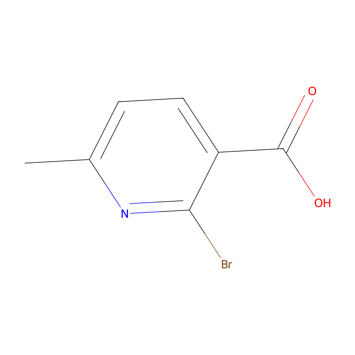 2-Bromo-6-methylpyridine-3-carboxylic acid molecular structure, CAS 1060810-09-4