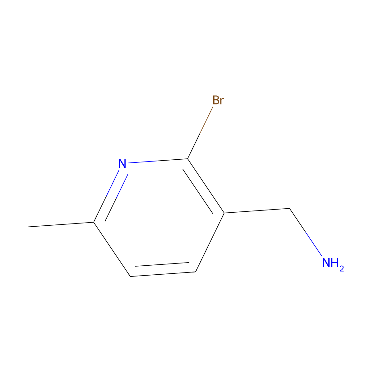(2-Bromo-6-methylpyridin-3-YL)methanamine molecular structure, CAS 1060810-12-9