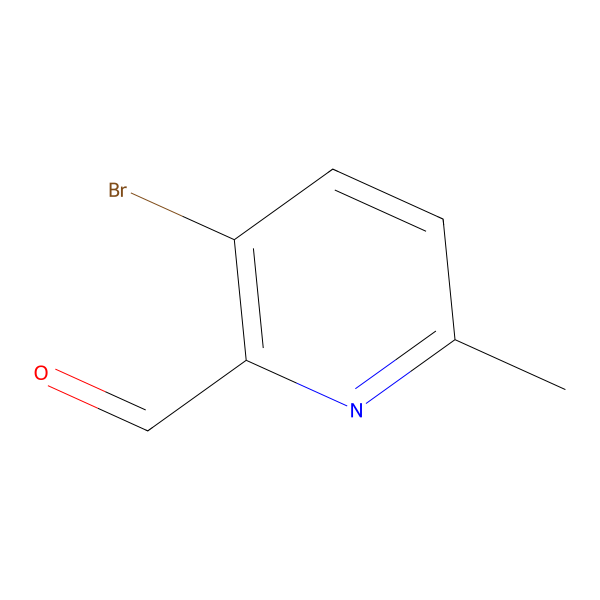 3-Bromo-6-methyl-2-pyridinecarboxaldehyde molecular structure, CAS 1060810-14-1