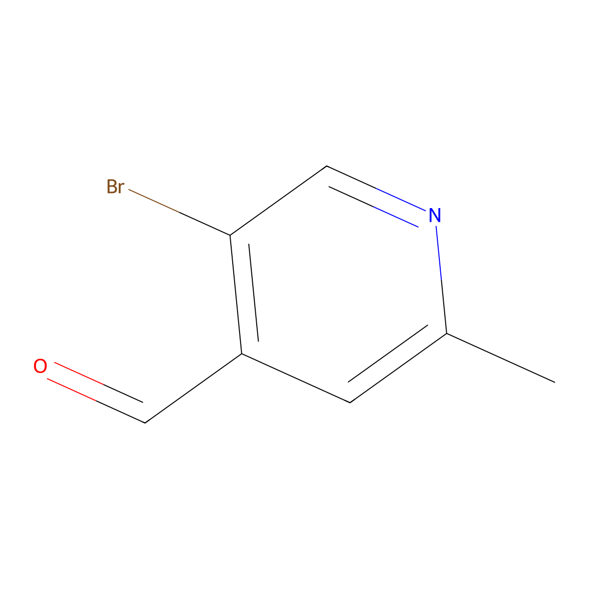5-Bromo-2-methyl-4-pyridinecarboxaldehyde molecular structure, CAS 1060810-15-2