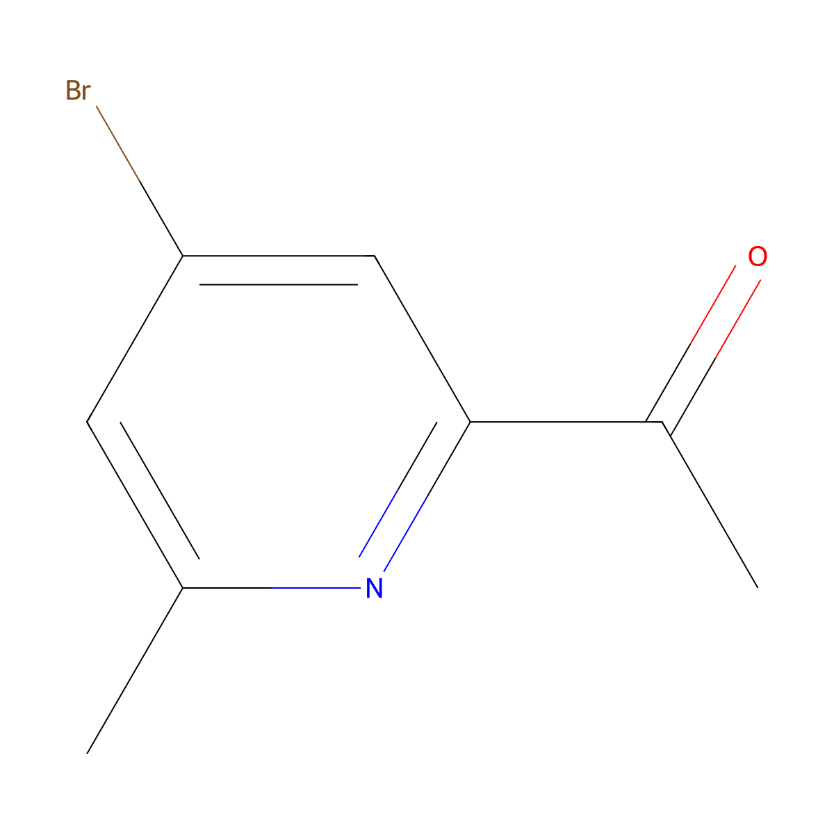 1-(4-Bromo-6-methylpyridin-2-YL)ethan-1-one molecular structure, CAS 1060810-24-3