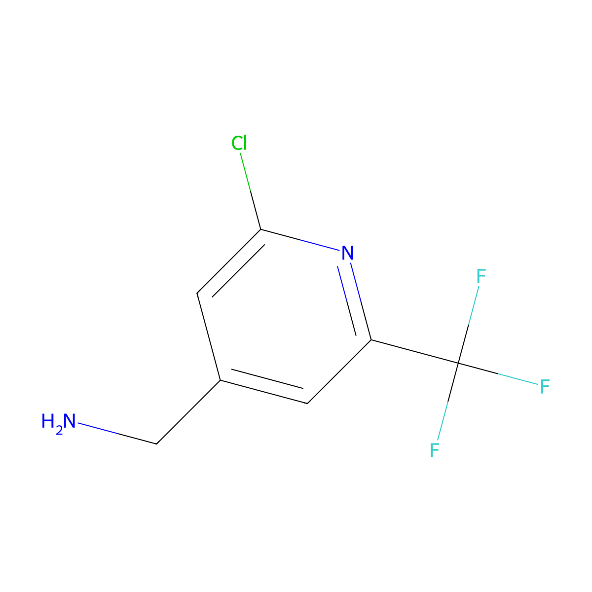 (2-Chloro-6-(trifluoromethyl)pyridin-4-YL)methanamine molecular structure, CAS 1060810-25-4