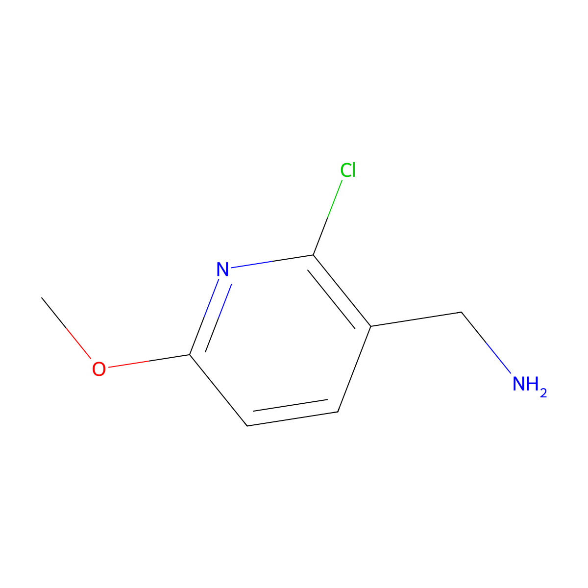 (2-Chloro-6-methoxypyridin-3-yl)methanamine molecular structure, CAS 1060810-34-5