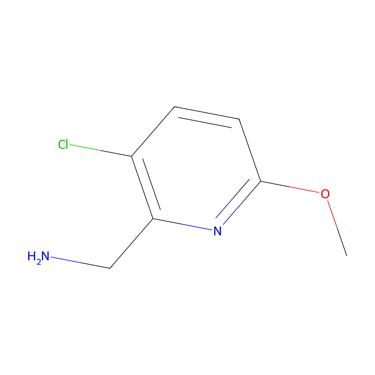(3-Chloro-6-methoxypyridin-2-yl)methanamine molecular structure, CAS 1060810-37-8