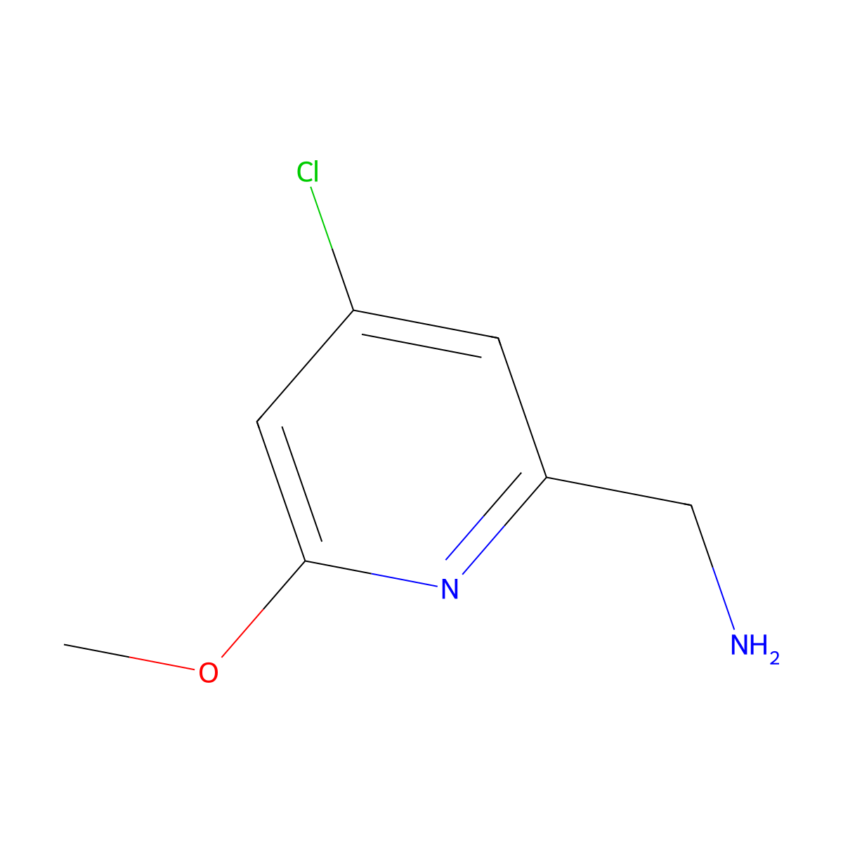 (4-Chloro-6-methoxypyridin-2-YL)methanamine molecular structure, CAS 1060810-39-0
