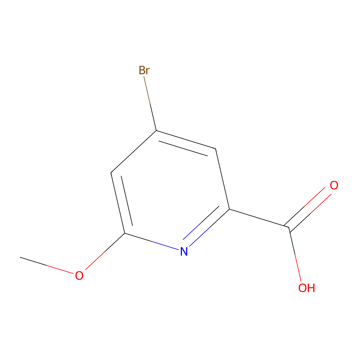 4-Bromo-6-methoxypicolinic acid molecular structure, CAS 1060810-46-9