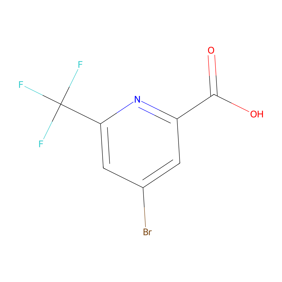 4-Bromo-6-(trifluoromethyl)picolinic acid molecular structure, CAS 1060810-68-5