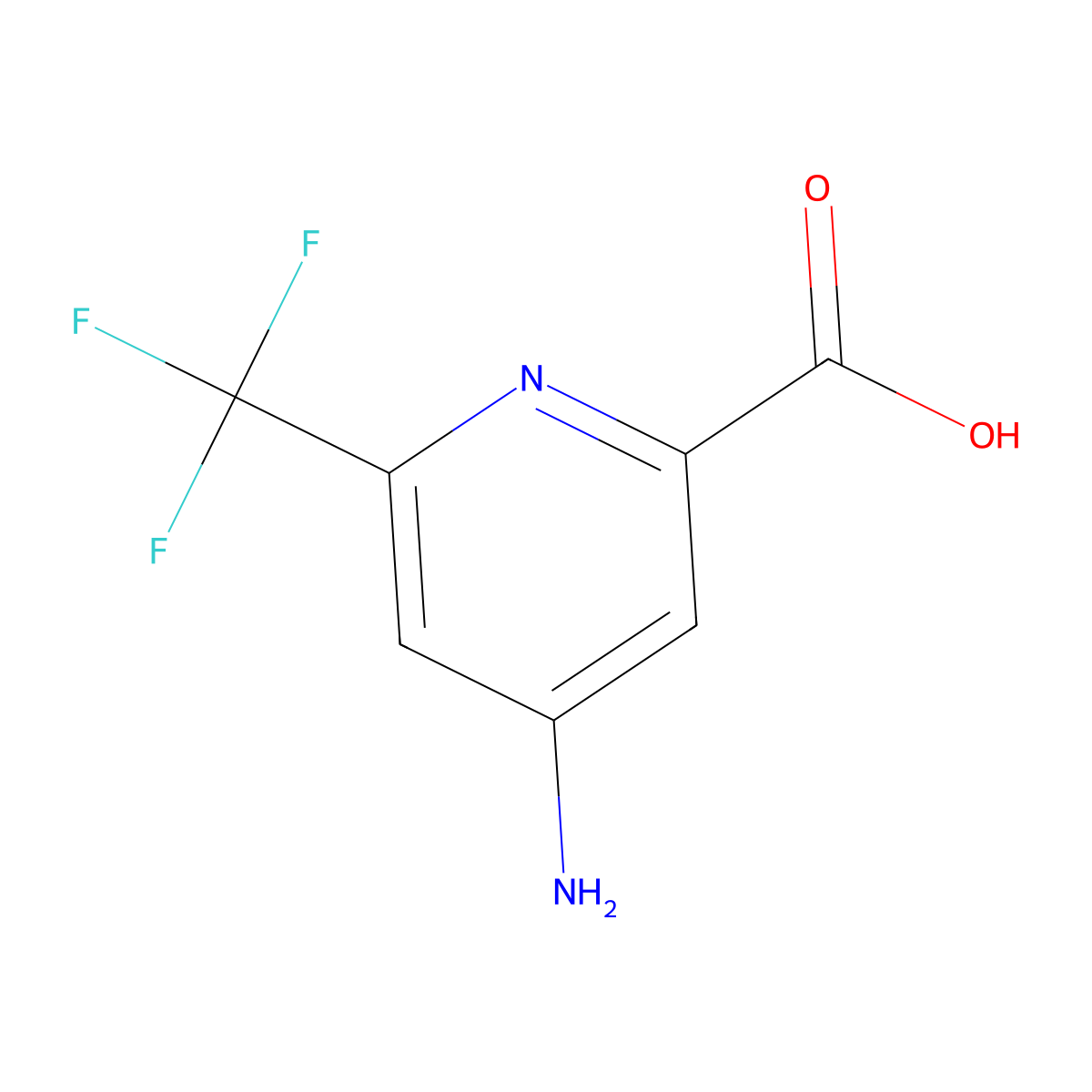 4-Amino-6-(trifluoromethyl)pyridine-2-carboxylic acid molecular structure, CAS 1060810-73-2