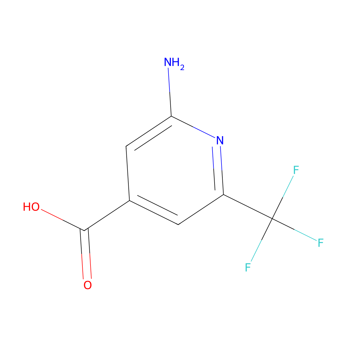2-Amino-6-(trifluoromethyl)isonicotinic acid molecular structure, CAS 1060810-74-3