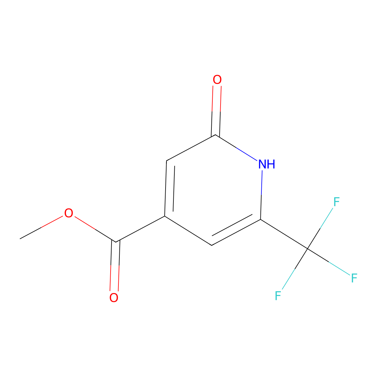 Methyl 1,2-dihydro-2-oxo-6-(trifluoromethyl)-4-pyridinecarboxylate molecular structure, CAS 1060810-77-6