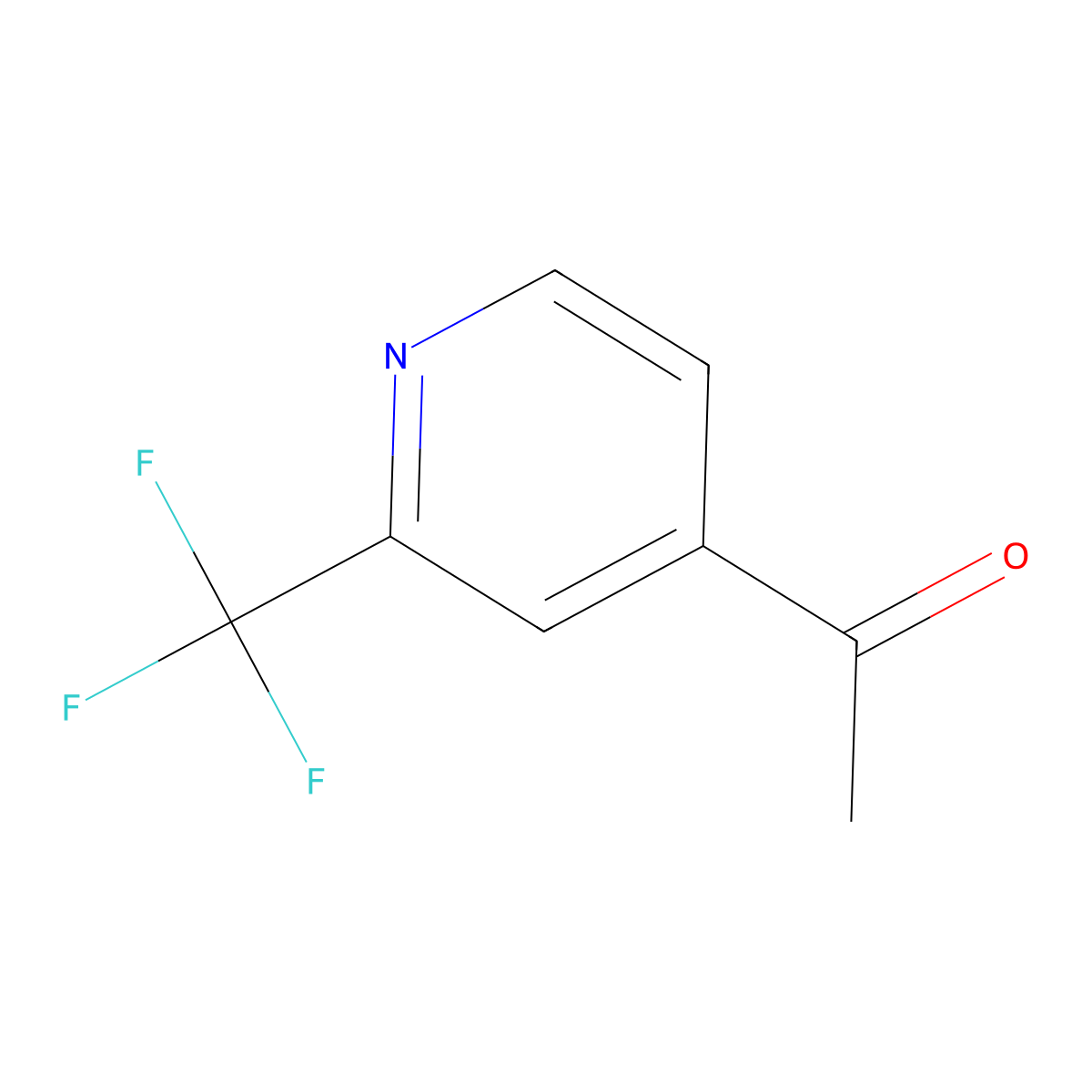 1-[2-(Trifluoromethyl)pyridin-4-yl]ethan-1-one molecular structure, CAS 1060810-86-7