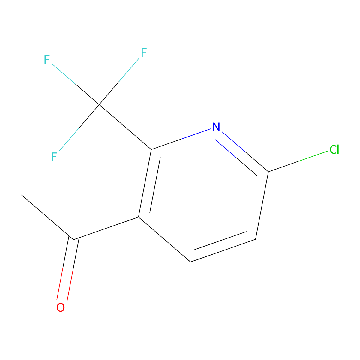1-[6-Chloro-2-(trifluoromethyl)-3-pyridinyl]ethanone molecular structure, CAS 1060810-87-8