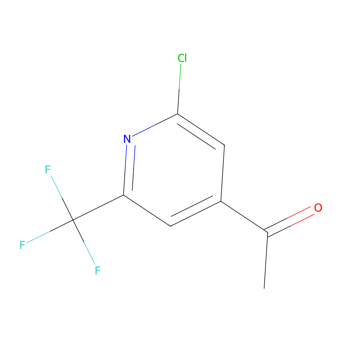1-(2-Chloro-6-(trifluoromethyl)pyridin-4-YL)ethanone molecular structure, CAS 1060810-89-0