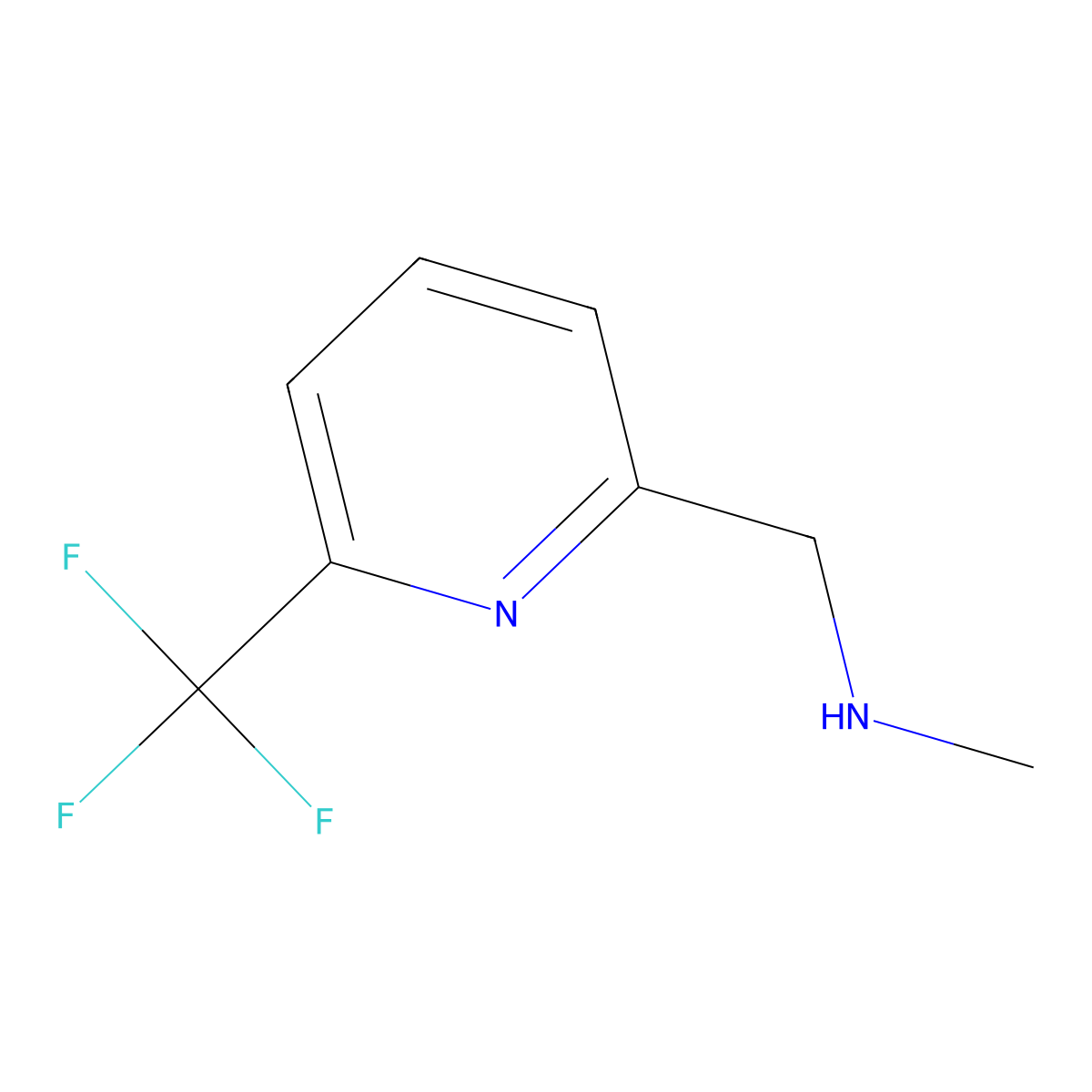 Methyl(((6-(trifluoromethyl)pyridin-2-yl)methyl))amine molecular structure, CAS 1060810-91-4