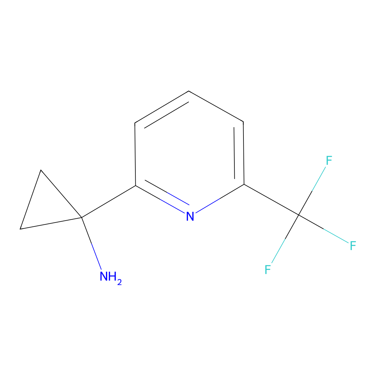 1-(6-(Trifluoromethyl)pyridin-2-YL)cyclopropanamine molecular structure, CAS 1060810-96-9
