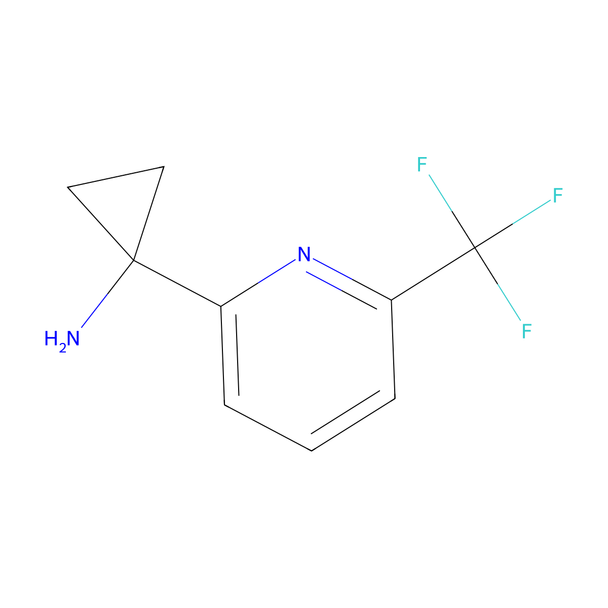 1-(6-(Trifluoromethyl)pyridin-2-YL)cyclopropanamine molecular structure, CAS 1060810-96-9