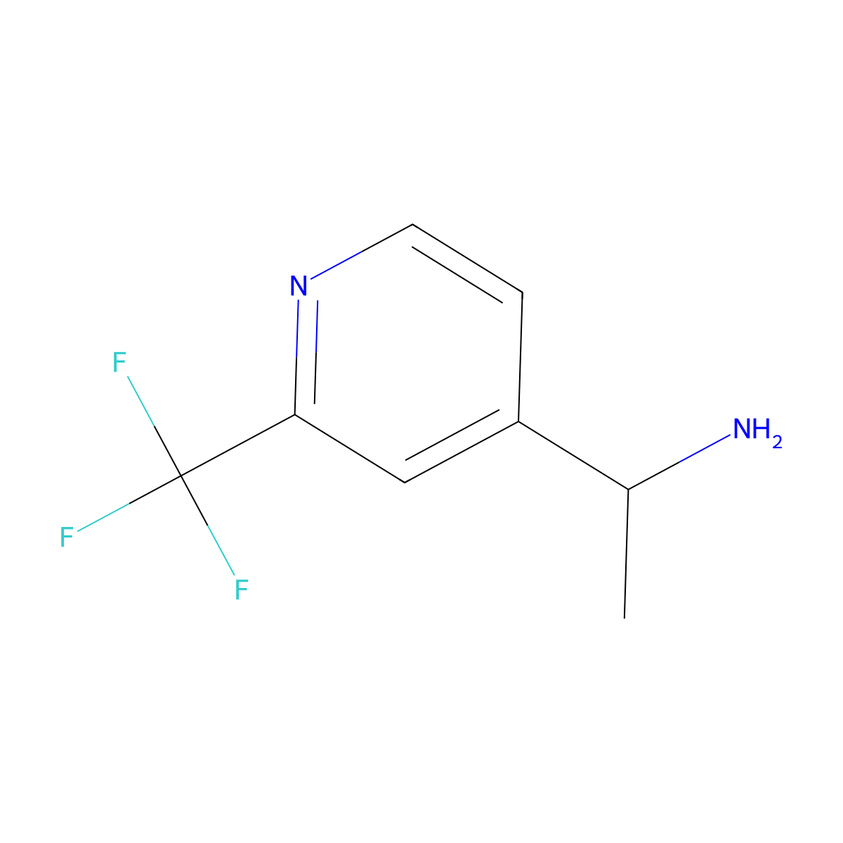 1-(2-(Trifluoromethyl)pyridin-4-YL)ethanamine molecular structure, CAS 1060811-09-7