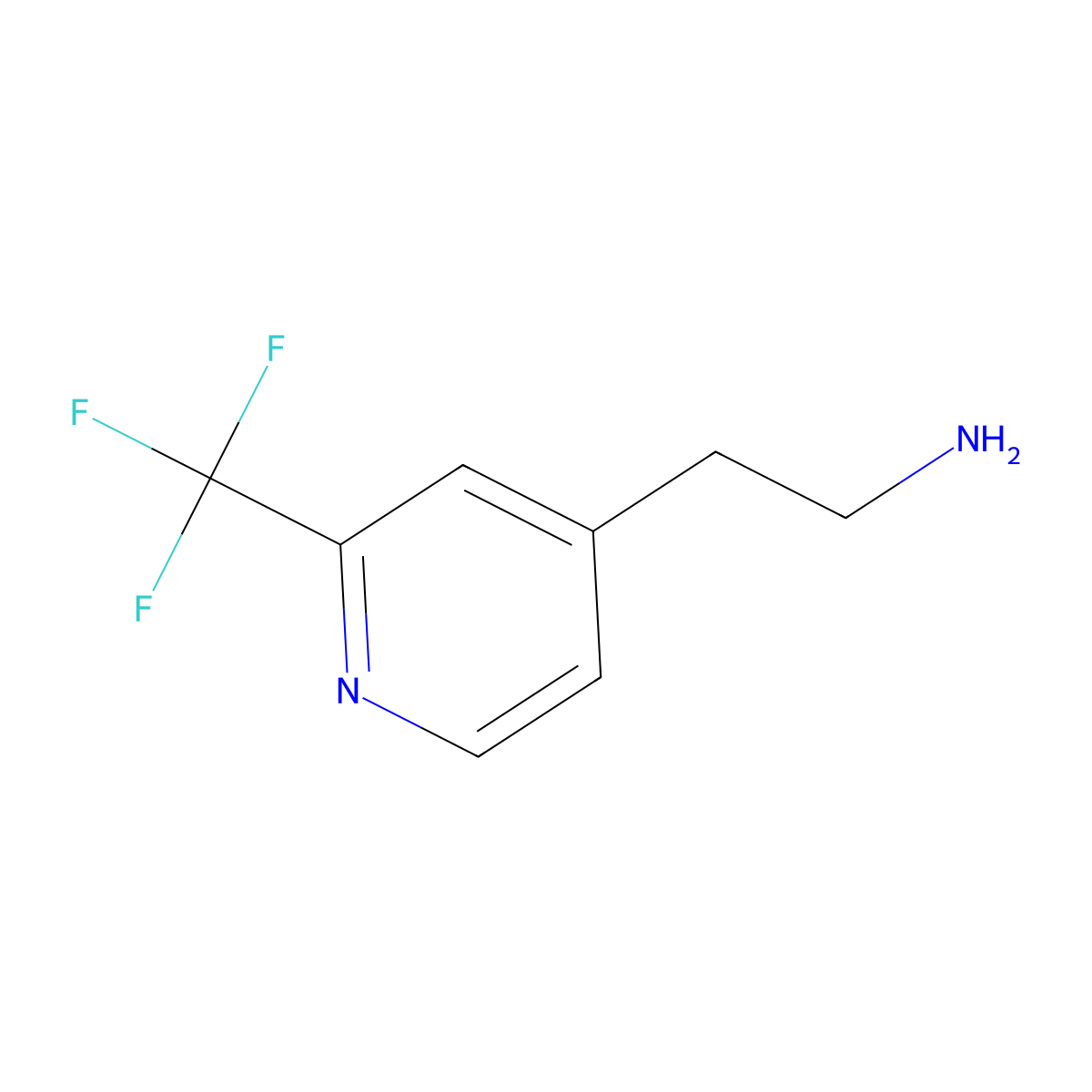 2-(2-Trifluoromethyl-pyridin-4-YL)-ethylamine molecular structure, CAS 1060811-11-1