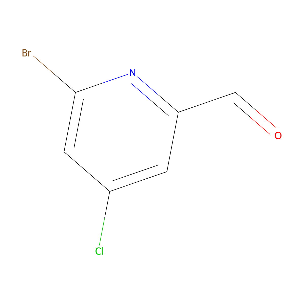 6-Bromo-4-chloropicolinaldehyde molecular structure, CAS 1060811-19-9