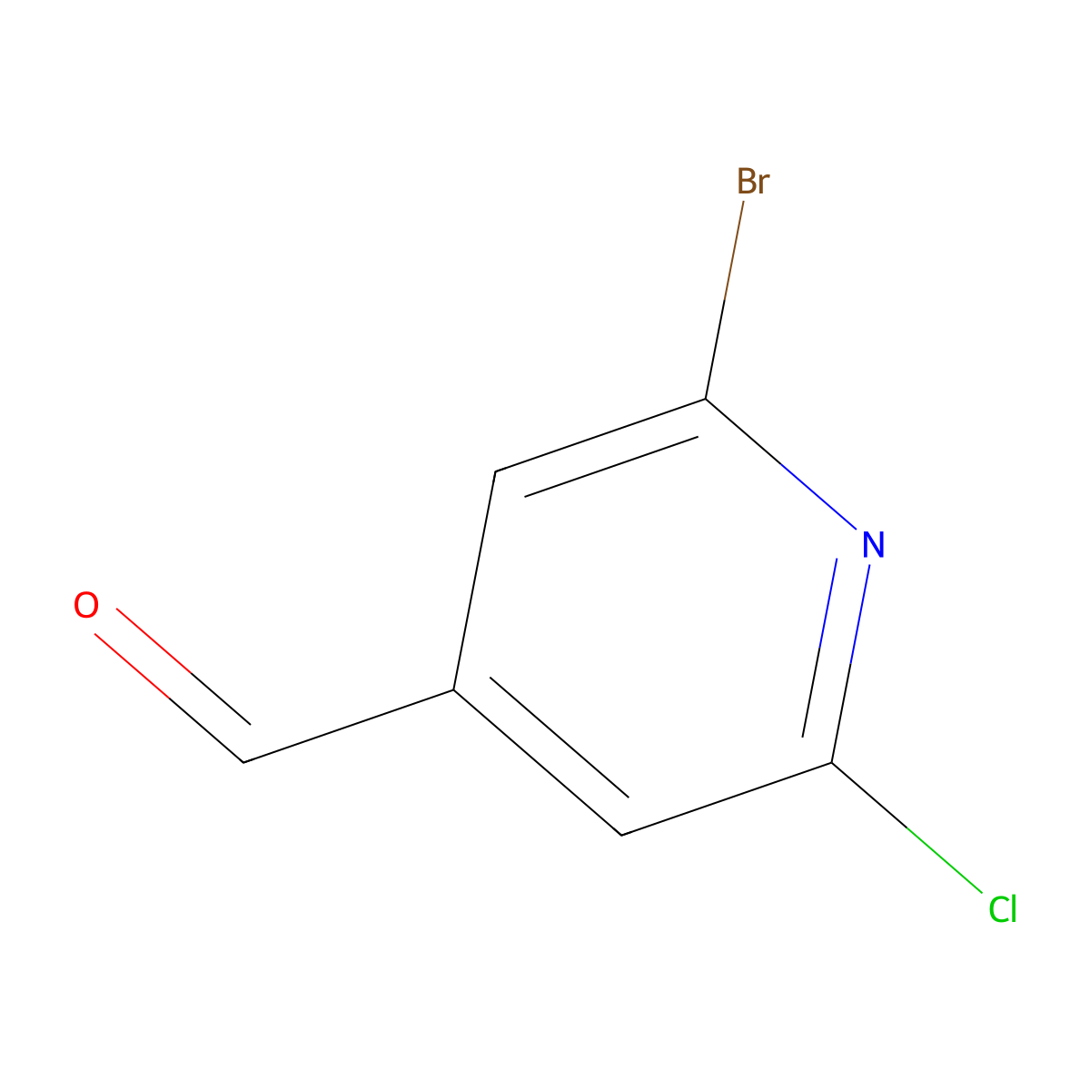 2-Bromo-6-chloropyridine-4-carbaldehyde molecular structure, CAS 1060811-22-4