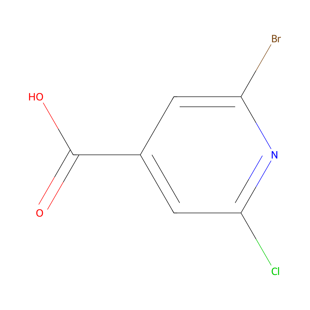 2-Bromo-6-chloro-4-pyridinecarboxylic acid molecular structure, CAS 1060811-26-8