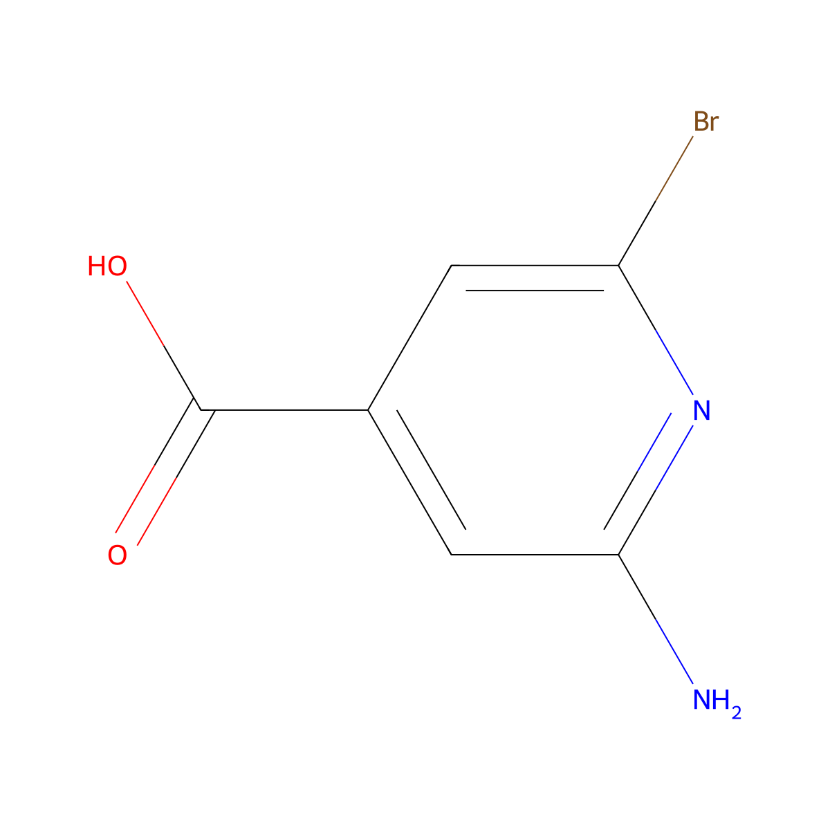 2-Amino-6-bromo-4-pyridinecarboxylic acid molecular structure, CAS 1060811-29-1