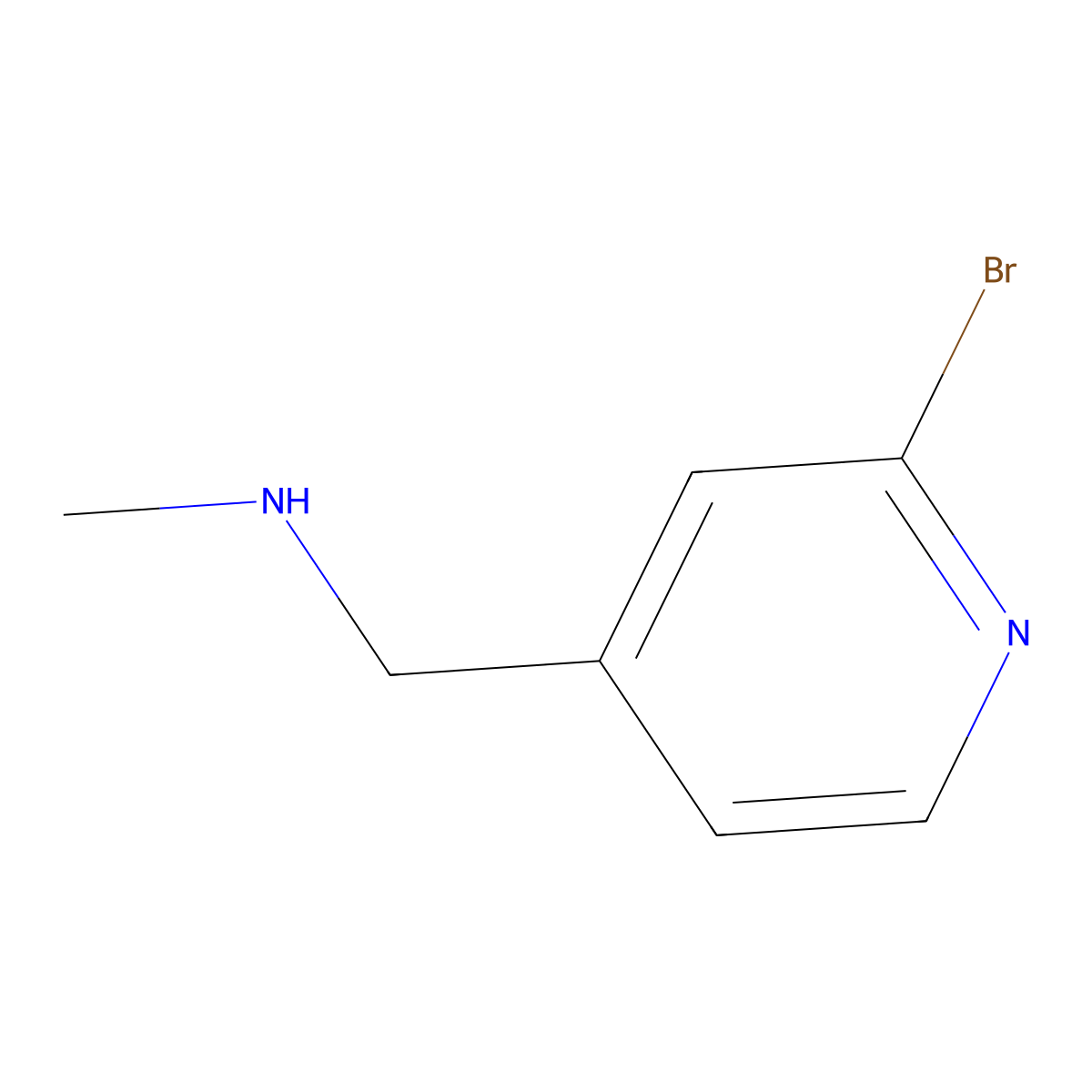1-(2-Bromopyridin-4-YL)-N-methylmethanamine molecular structure, CAS 1060811-31-5