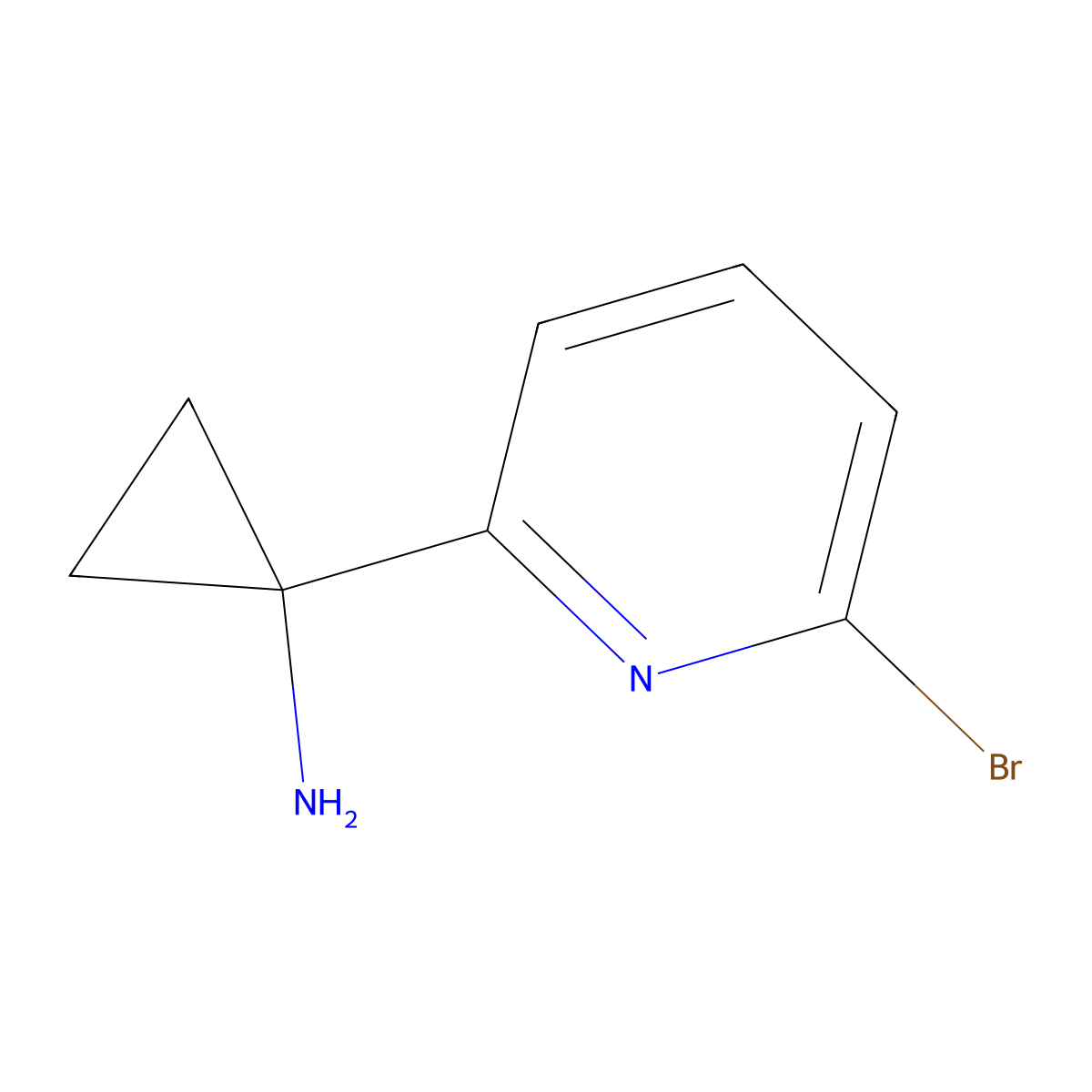 1-(6-Bromopyridin-2-yl)cyclopropan-1-amine molecular structure, CAS 1060811-33-7