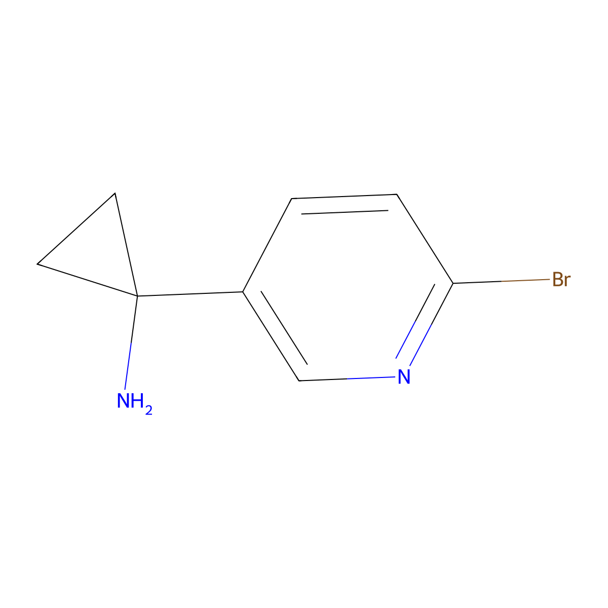 1-(6-Bromopyridin-3-YL)cyclopropan-1-amine molecular structure, CAS 1060811-36-0