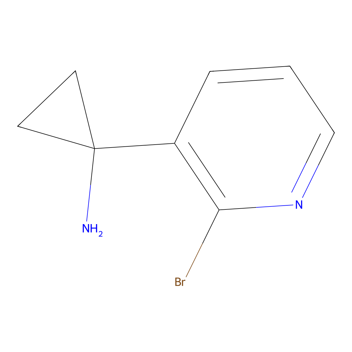 1-(2-Bromopyridin-3-YL)cyclopropan-1-amine molecular structure, CAS 1060811-38-2