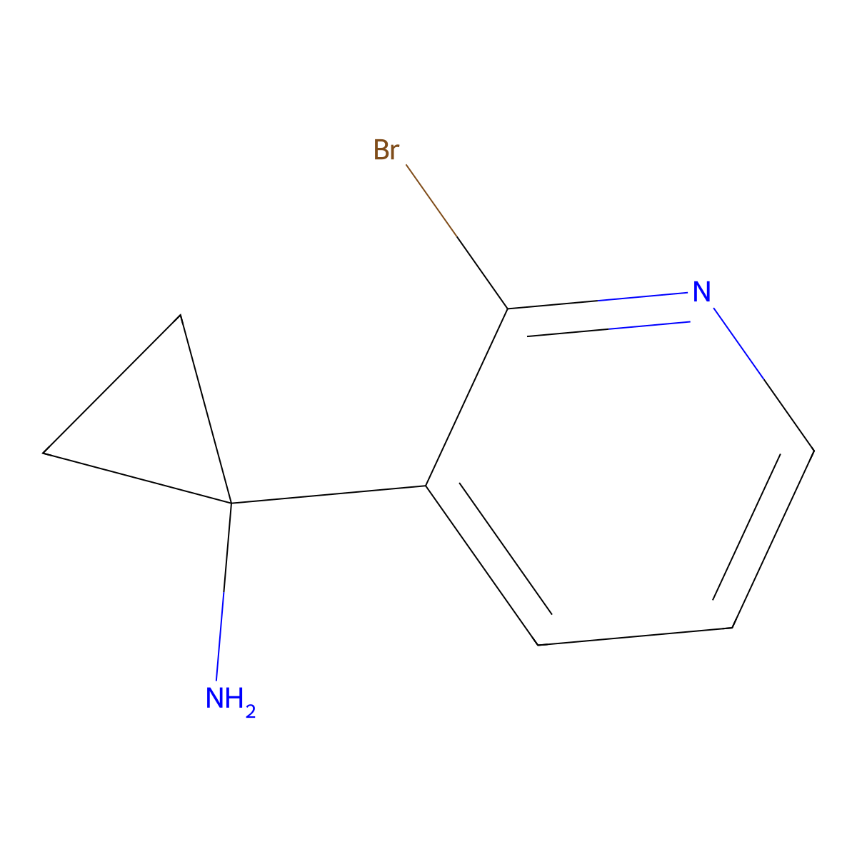 1-(2-Bromopyridin-3-YL)cyclopropan-1-amine molecular structure, CAS 1060811-38-2