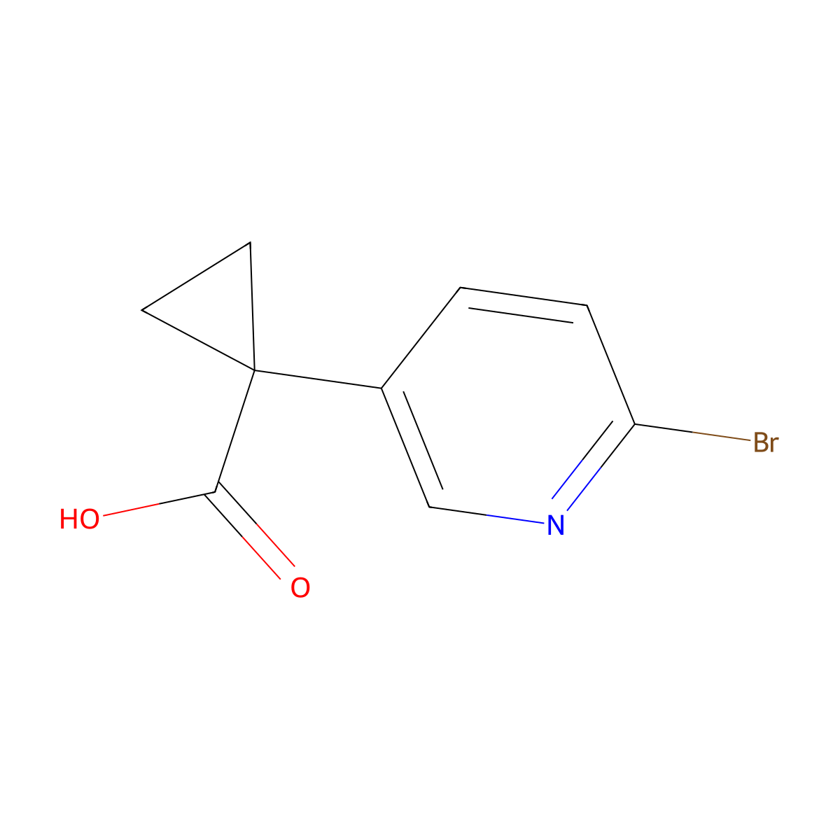 1-(6-Bromopyridin-3-YL)cyclopropanecarboxylic acid molecular structure, CAS 1060811-41-7