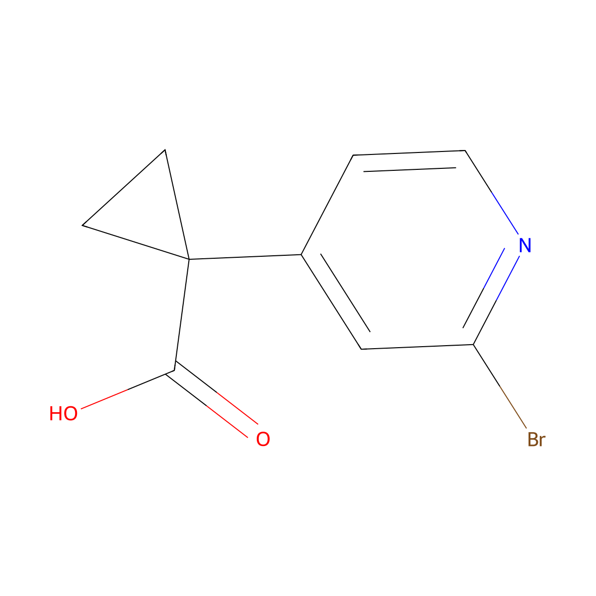 1-(2-Bromopyridin-4-YL)cyclopropanecarboxylic acid molecular structure, CAS 1060811-43-9