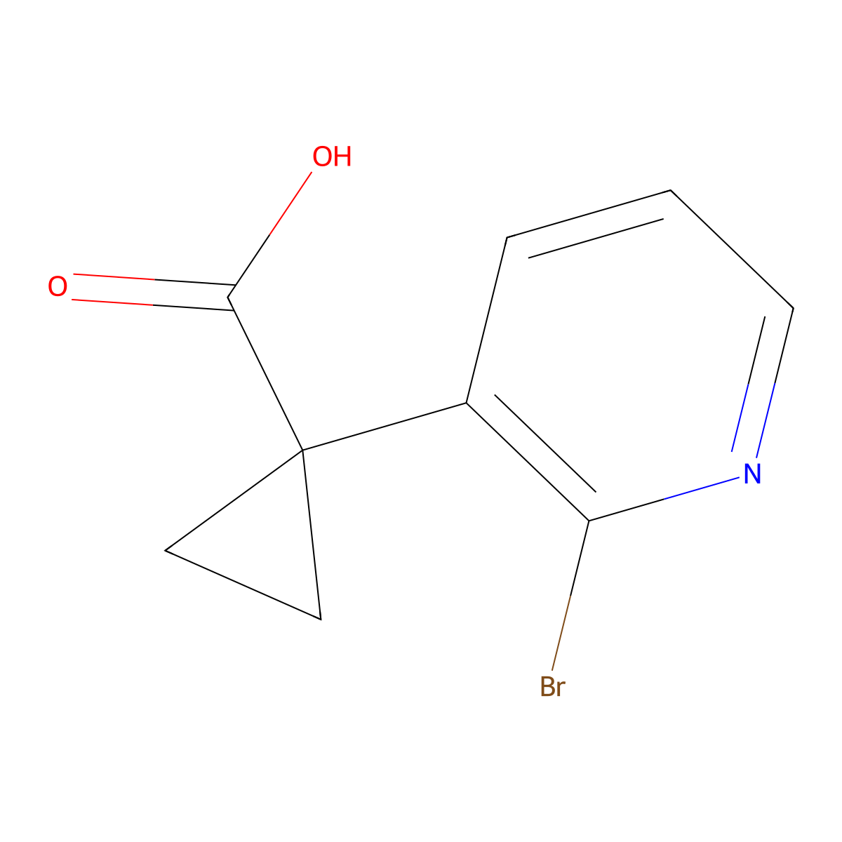 1-(2-Bromopyridin-3-YL)cyclopropane-1-carboxylic acid molecular structure, CAS 1060811-46-2