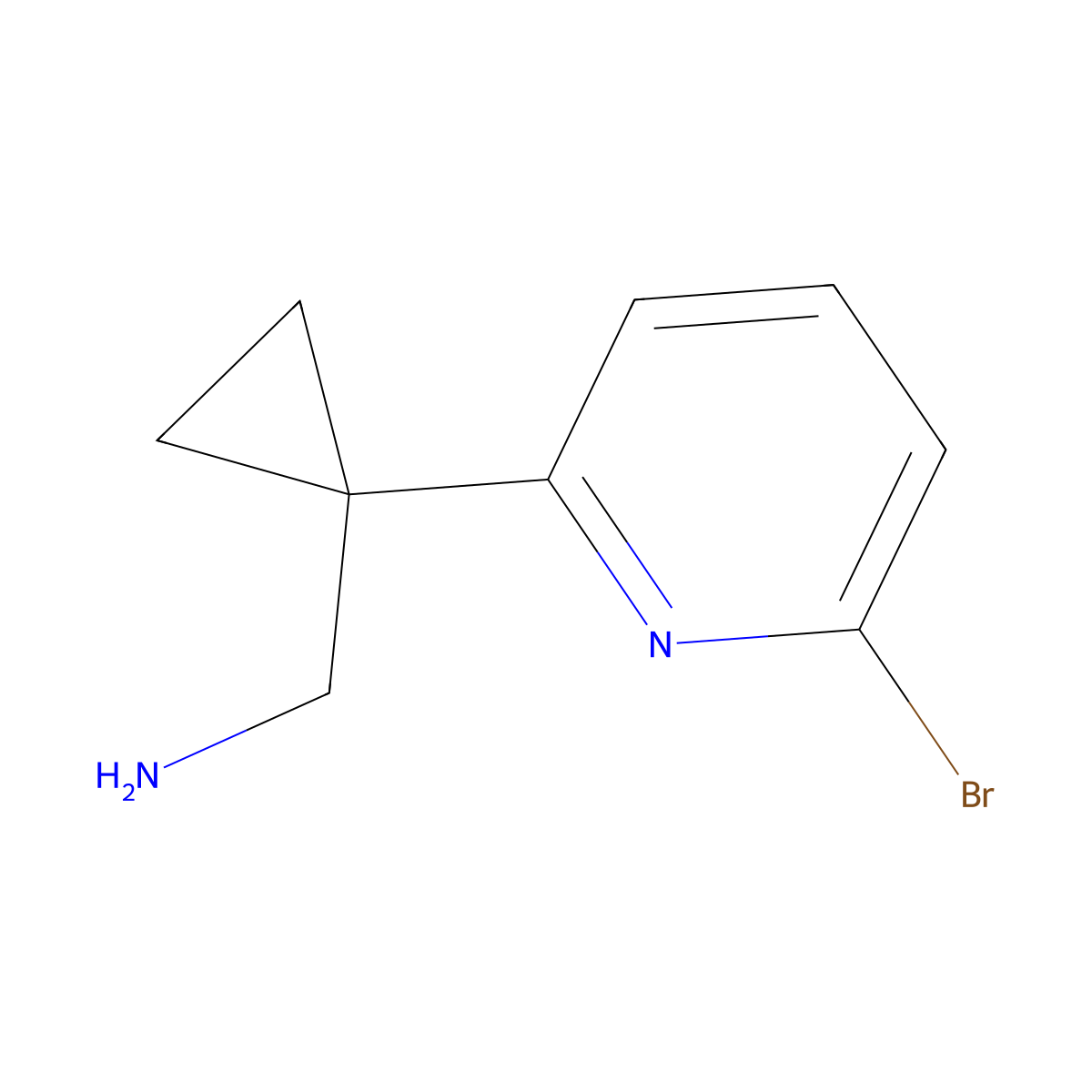 (1-(6-Bromopyridin-2-YL)cyclopropyl)methanamine molecular structure, CAS 1060811-48-4