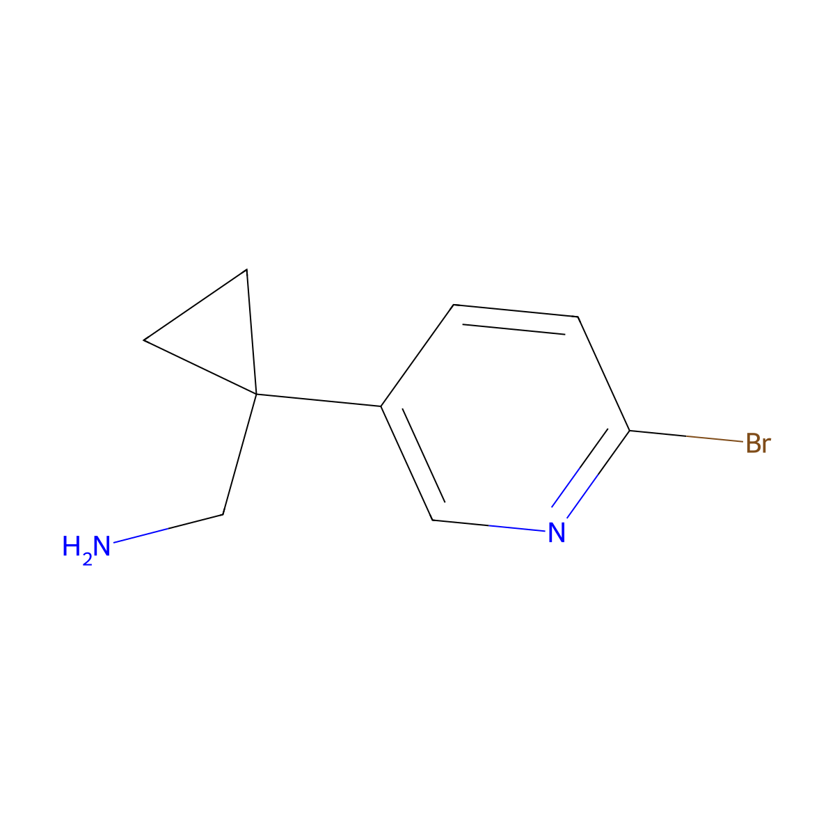 (1-(6-Bromopyridin-3-YL)cyclopropyl)methanamine molecular structure, CAS 1060811-50-8