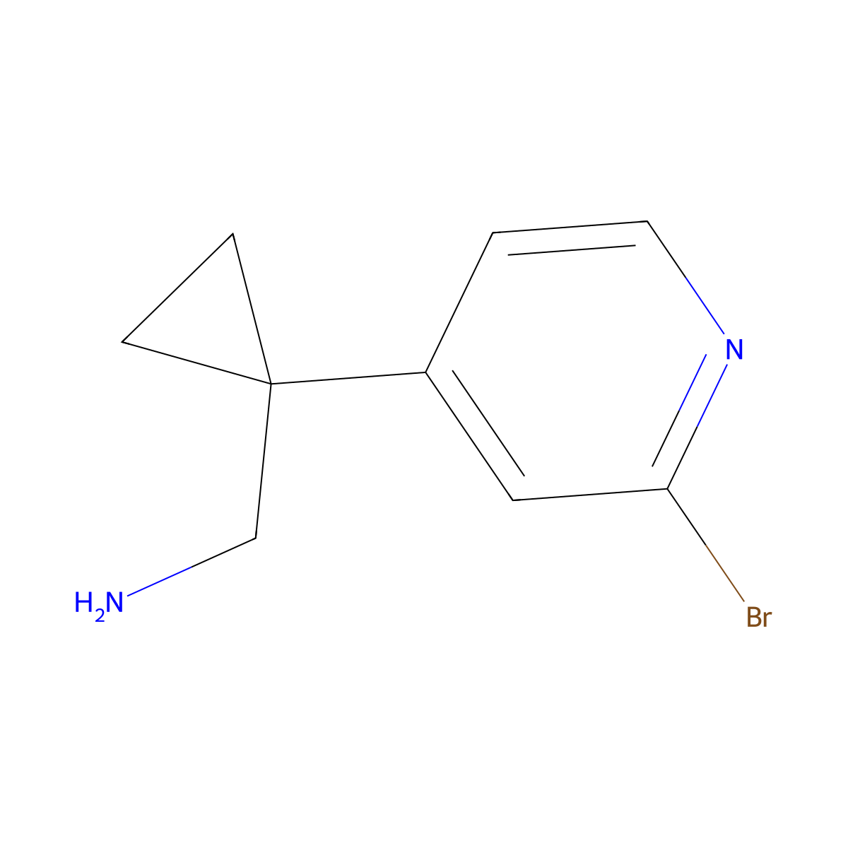 (1-(2-Bromopyridin-4-YL)cyclopropyl)methanamine molecular structure, CAS 1060811-51-9