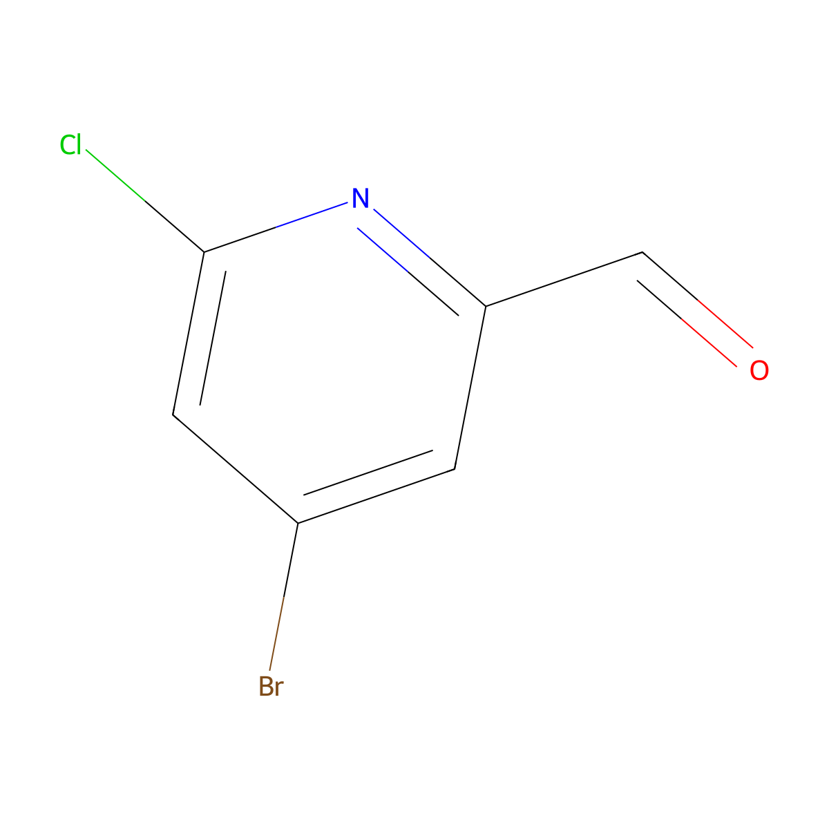 4-Bromo-6-chloropicolinaldehyde molecular structure, CAS 1060811-63-3