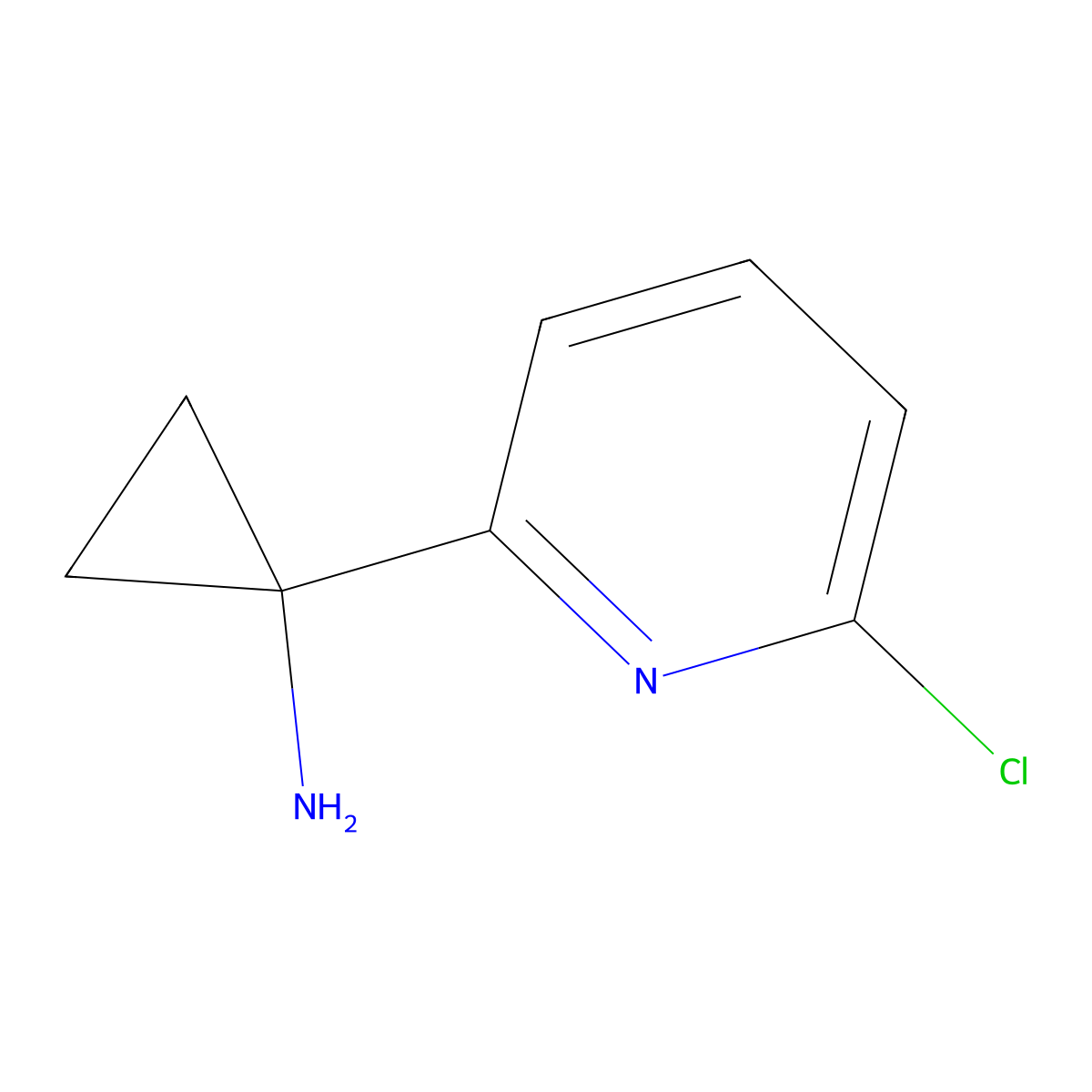 1-(6-Chloropyridin-2-yl)cyclopropanamine molecular structure, CAS 1060811-69-9