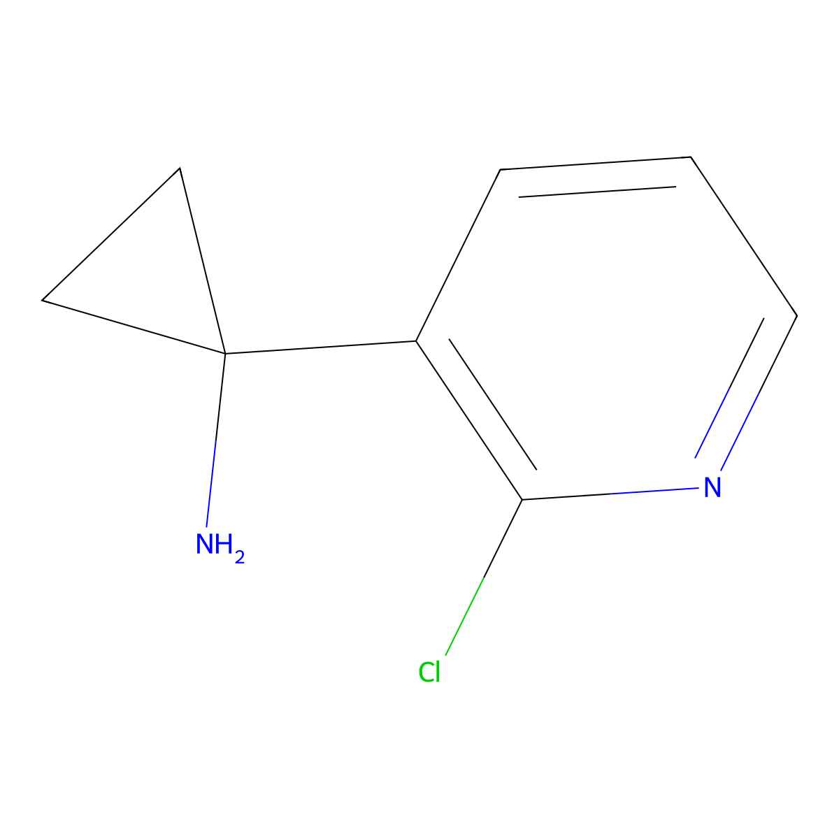 1-(2-Chloro-3-pyridinyl)cyclopropanamine molecular structure, CAS 1060811-74-6